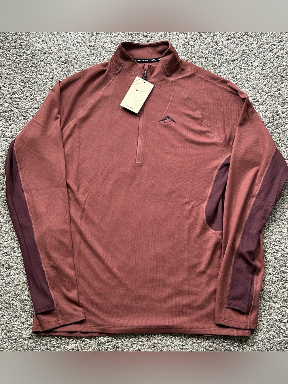 Nike Trail Men's Large Dri-FIT 1/2-Zip Mid Layer Top Red FV9994-218